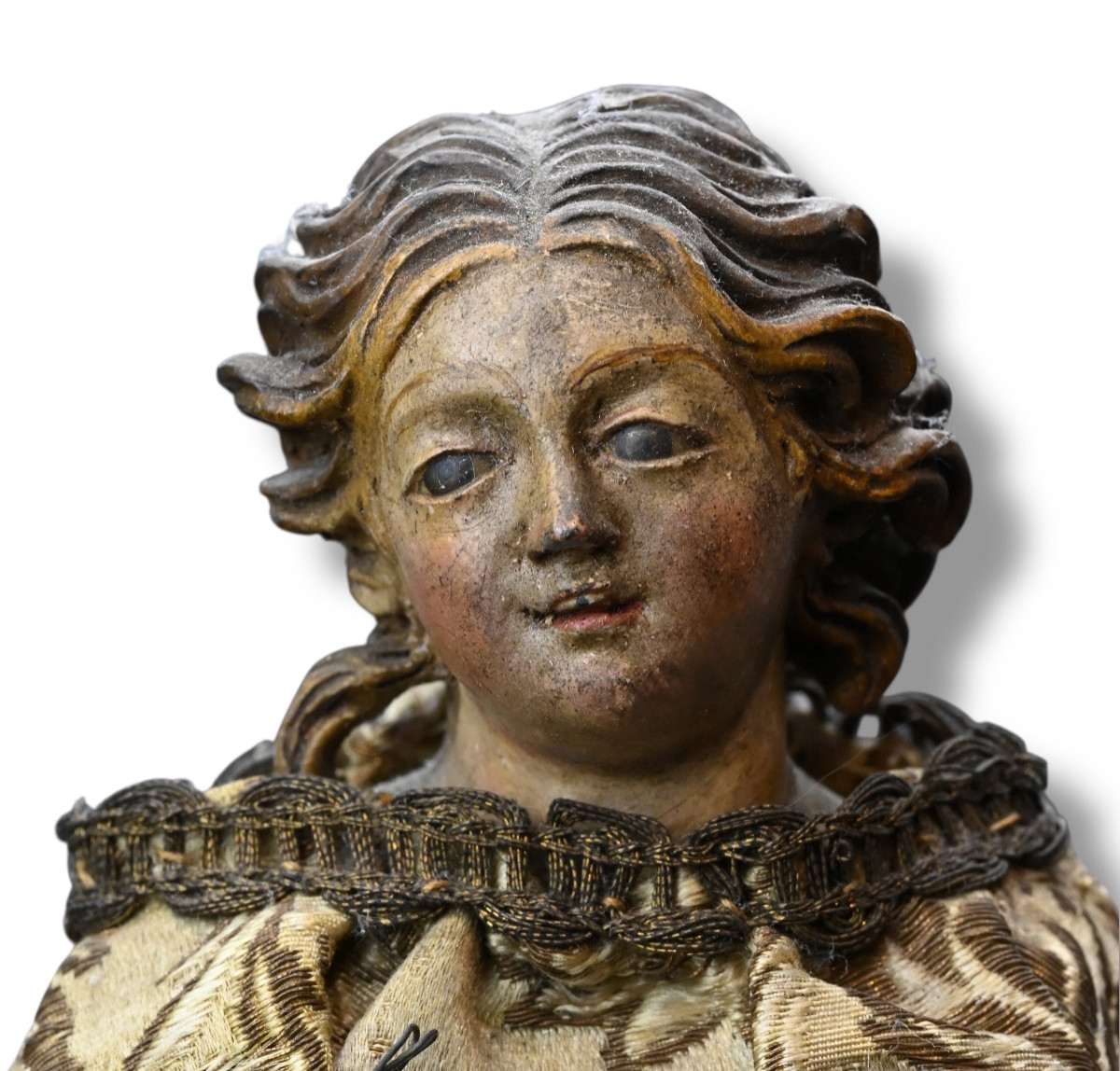 Scuola Italiana - Madonna Con Parti In Legno - Italia XVII Secolo-photo-3